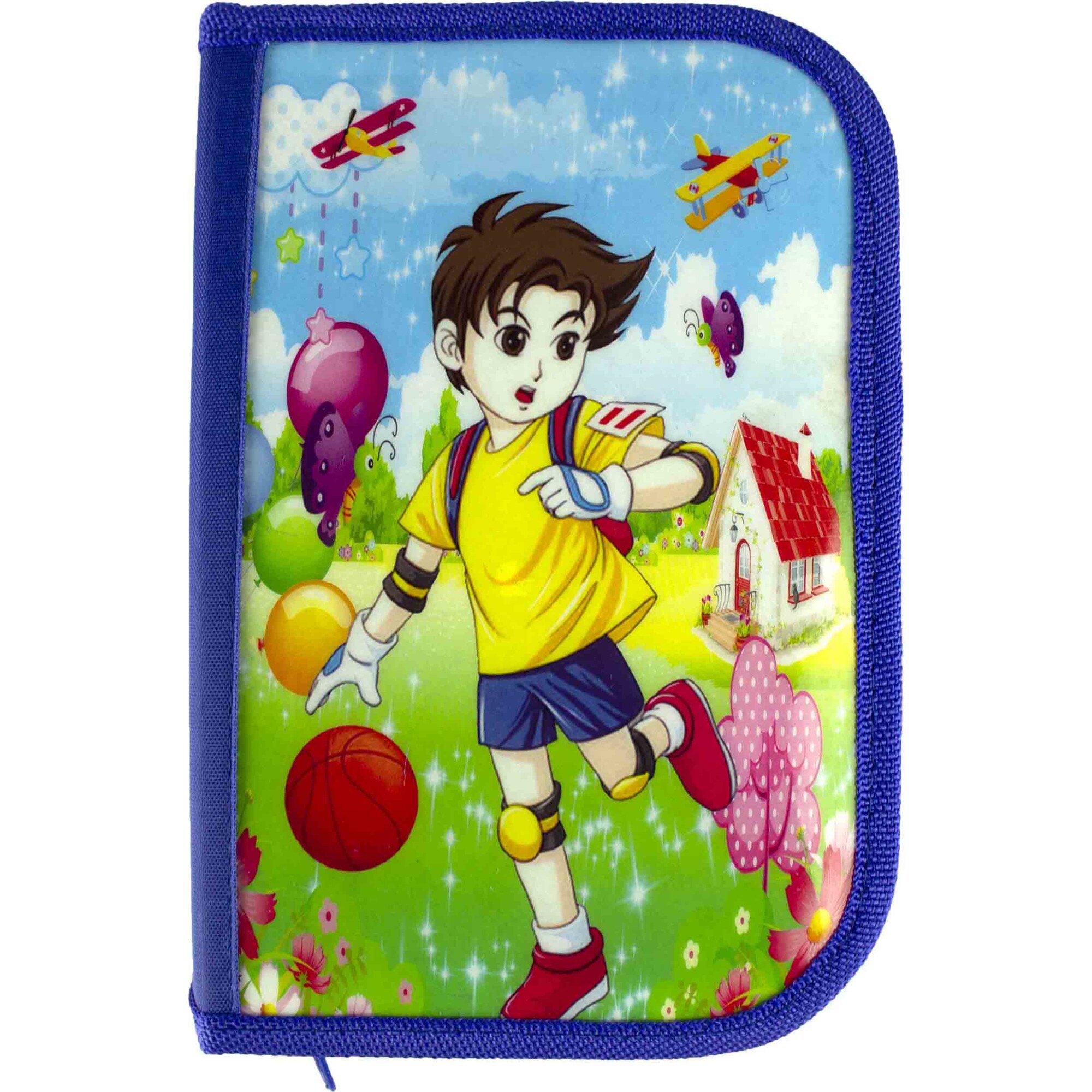 Penar EVOffice dreptunghiular rigid 19,5*13*3cm cu 1 fermoar si clapeta interioara - baieti