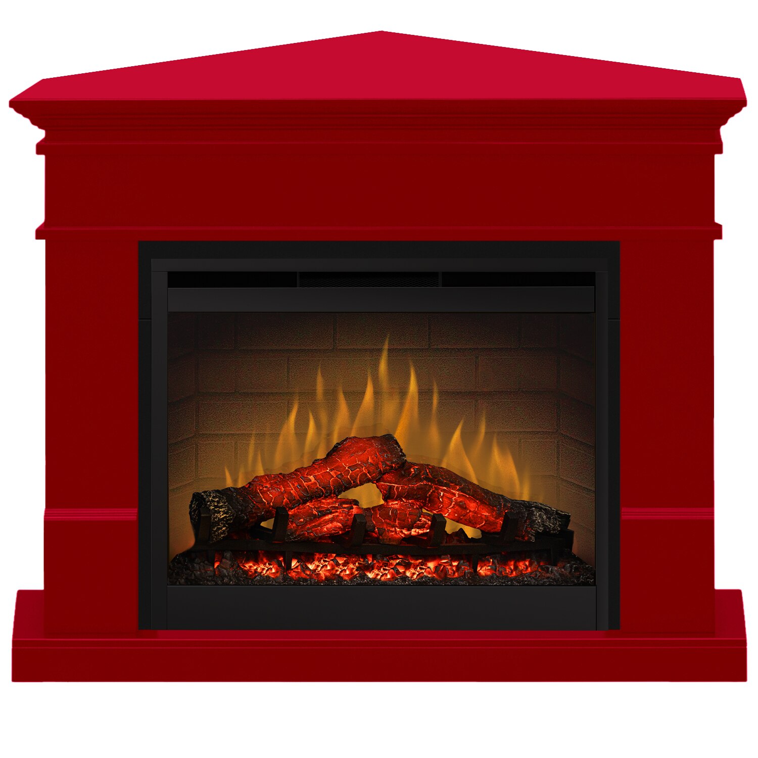 Semineu electric Lisabona Drept/Colt Rosu cu focar electric 3D Dimplex Optiflame DF2608 si sunet