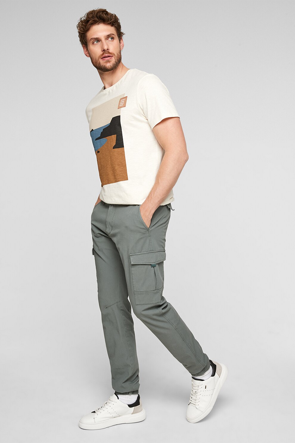 s.Oliver, Pantaloni cargo regular fit, Gri, W32-L32