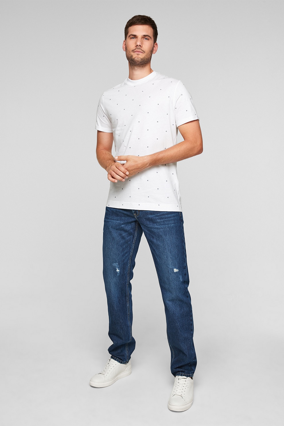 s.Oliver, Tricou regular fit de bumbac, Alb