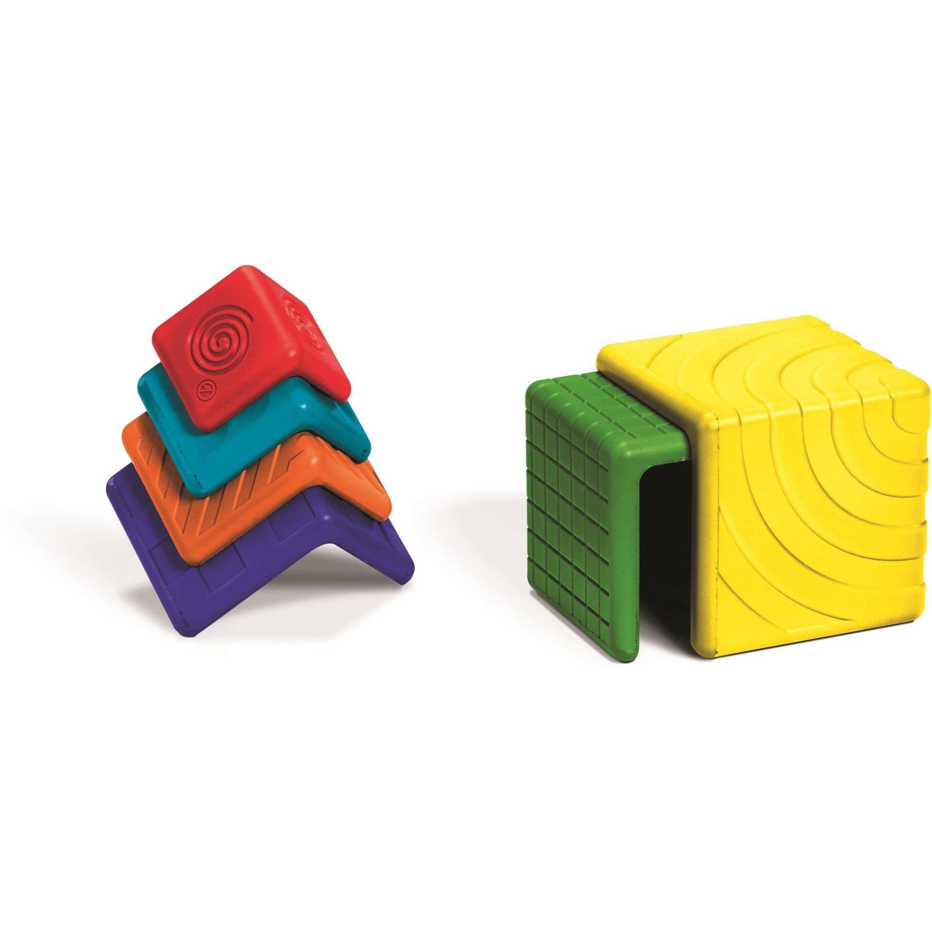 Set 6 cuburi, Edushape - Stackers 'N Nesters (525011), multicolore