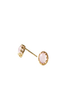 Cercei Matica Jewellery, ROYAL, 8 mm, Argint placat cu aur, Cuart roz Cercei Matica Jewellery, ROYAL, 8 mm, Argint placat cu aur, Cuart roz
