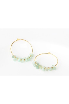 Cercei dama, Matica Jewellery, 30 mm, Argint placat cu aur, Auriu/Verde Cercei dama, Matica Jewellery, 30 mm, Argint placat cu aur, Auriu/Verde