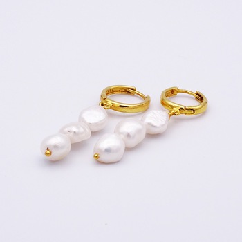 Cercei dama, Matica Jewellery, Perle, Argint placat cu aur, 17 x 10 mm Cercei dama, Matica Jewellery, Perle, Argint placat cu aur, 17 x 10 mm