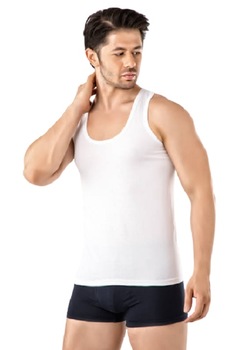 Set 6 maiouri barbat, Fidan, bumbac, alb Set 6 maiouri barbat, Fidan, bumbac, alb