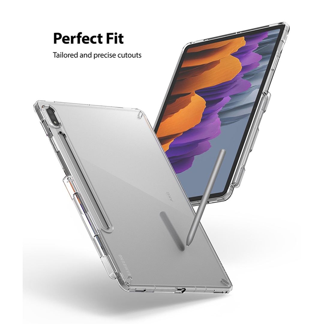 Husa Ringke tableta pentru Samsung Galaxy Tab S7 11.0 T870 / T875 / T876, Next Level Protection, Fusion IAO Design, Army X Shield, Suport pentru Stylus, Clear Case, Transparent