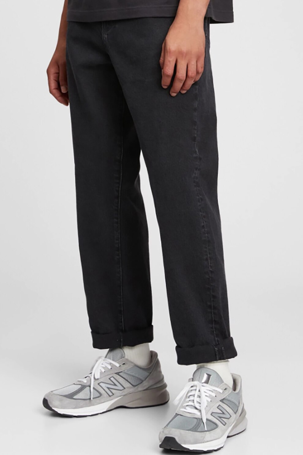 GAP, Blugi relaxed fit cu 5 buzunare, Negru