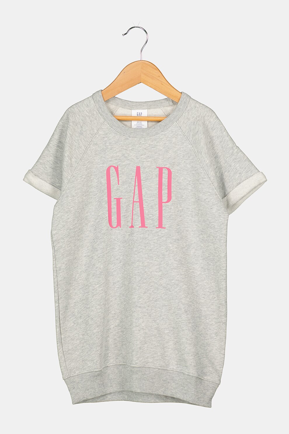 GAP, Rochie scurta cu maneci raglan, Gri/Roz