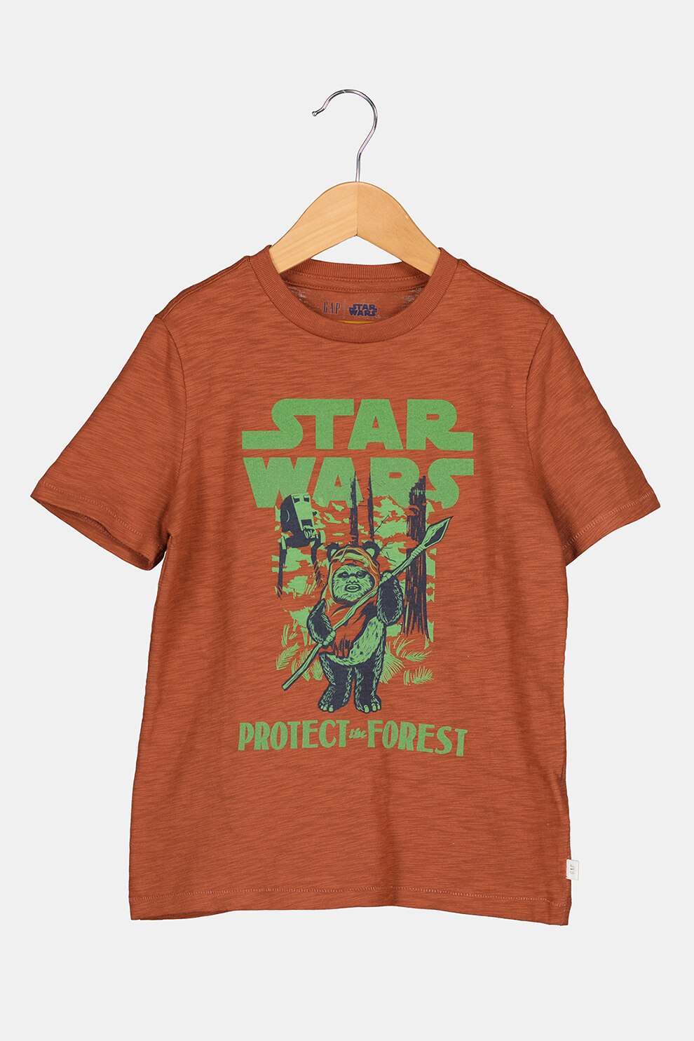 GAP, Tricou de bumbac cu imprimeu Star Wars, Oranj stins/Verde/Bleumarin