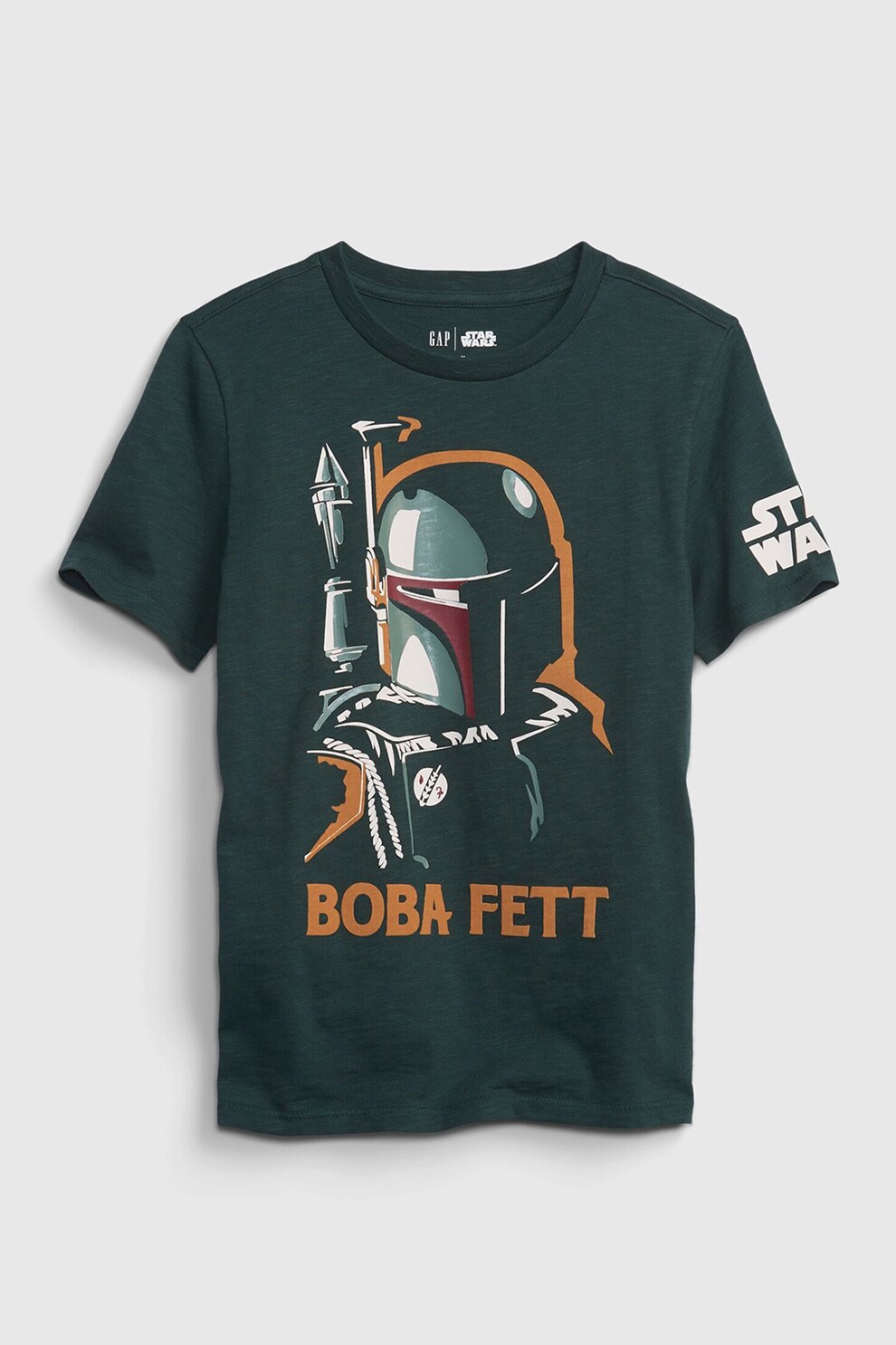 GAP, Tricou de bumbac cu imprimeu Star Wars, Gri inchis melange