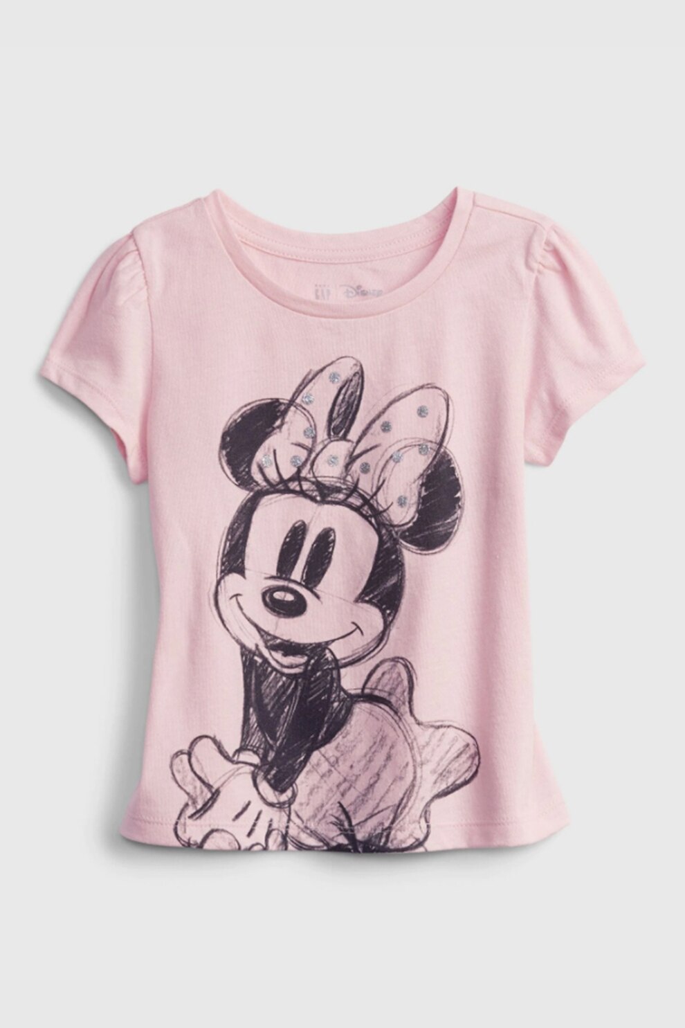 GAP, Tricou de bumbac organic cu imprimeu, Roz pastel