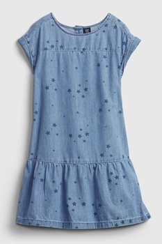 GAP, Rochie din denim cu model cu stele, Albastru lavanda GAP, Rochie din denim cu model cu stele, Albastru lavanda