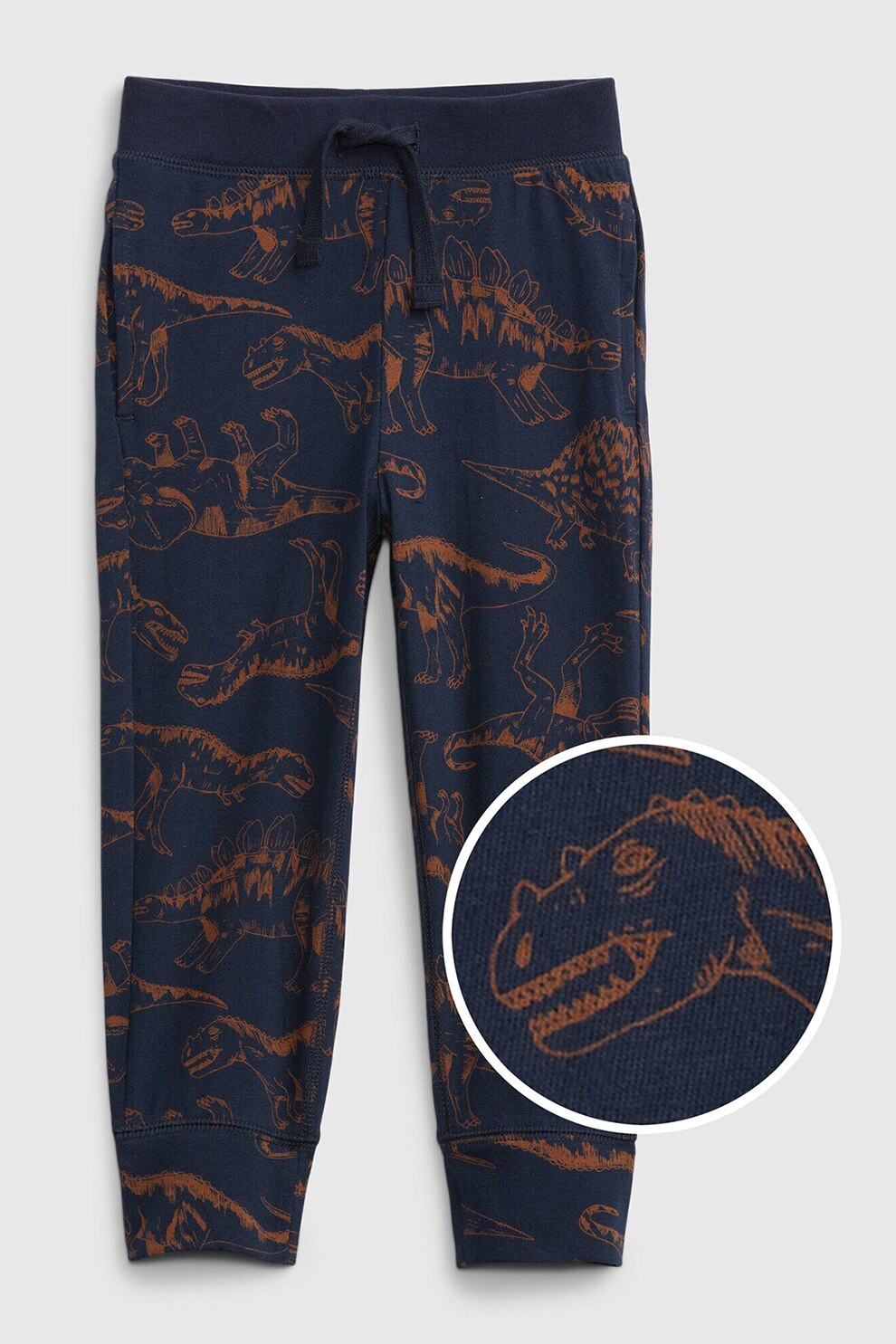 GAP, Pantaloni sport de bumbac organic cu model grafic, Verde englez/Galben