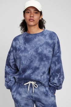 GAP, Bluza sport relaxed fit cu decolteu la baza gatului, Albastru GAP, Bluza sport relaxed fit cu decolteu la baza gatului, Albastru