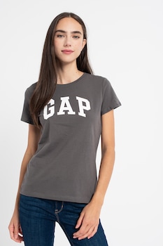 GAP - Памучна тениска с лого - 2 броя, Тъмночервен/Тъмносив