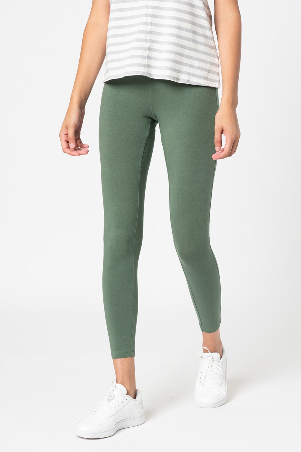 GAP, Colanti cu talie inalta, din amestec de bumbac, Verde feriga