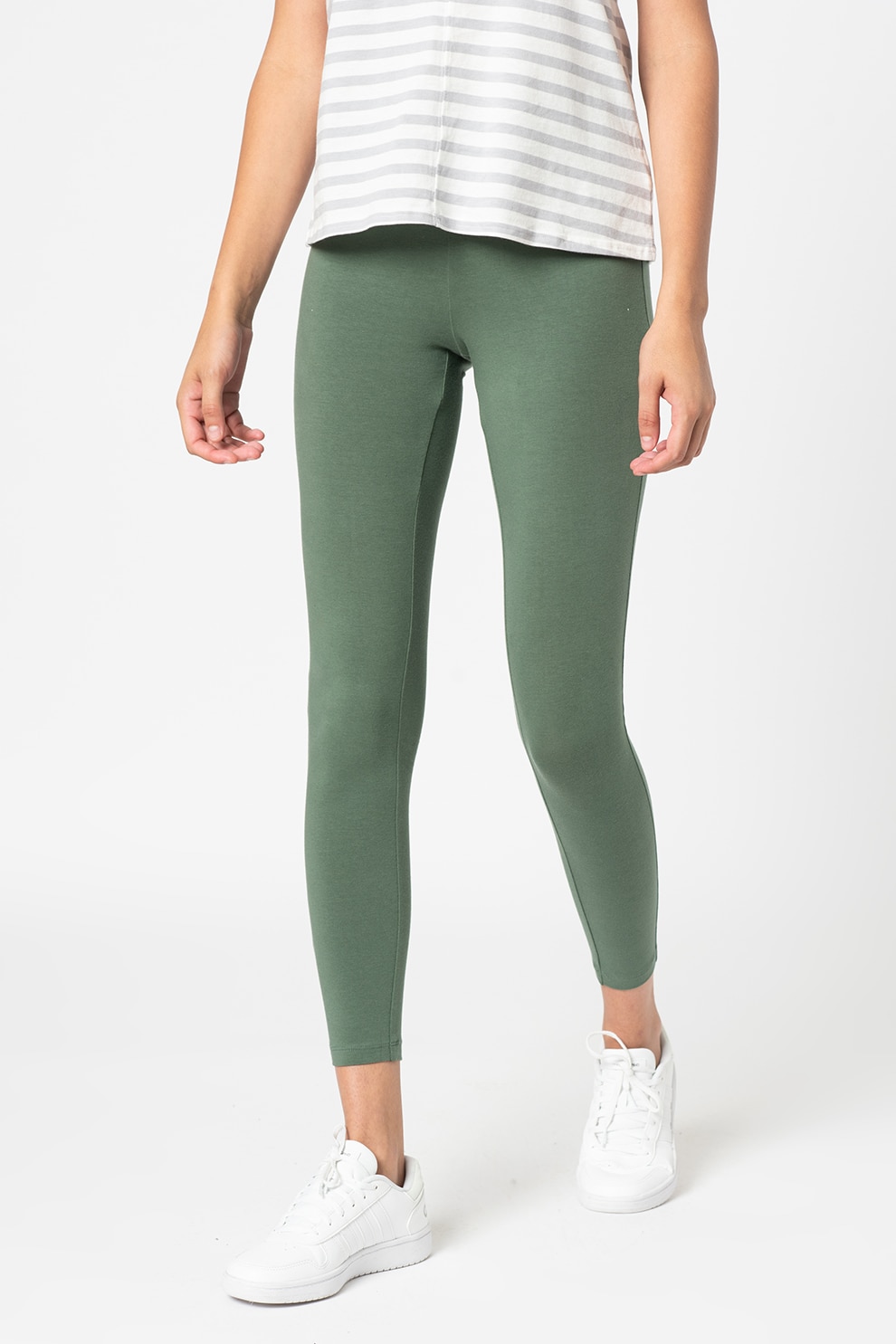 GAP, Colanti cu talie inalta, din amestec de bumbac, Verde feriga