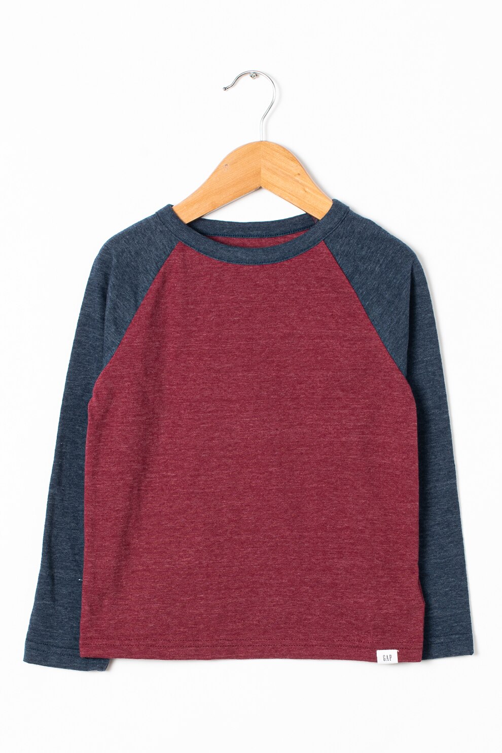 GAP, Bluza cu decolteu la baza gatului si maneci raglan, Violet tyrian/Albastru inchis