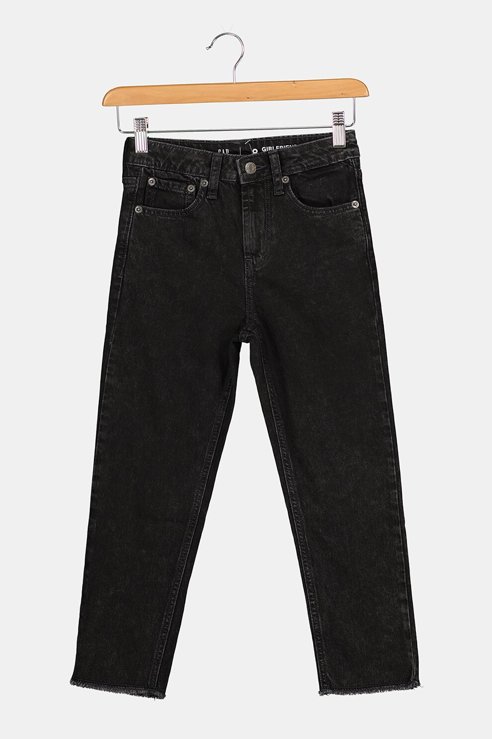 GAP, Blugi regular fit cu talie inalta, Negru