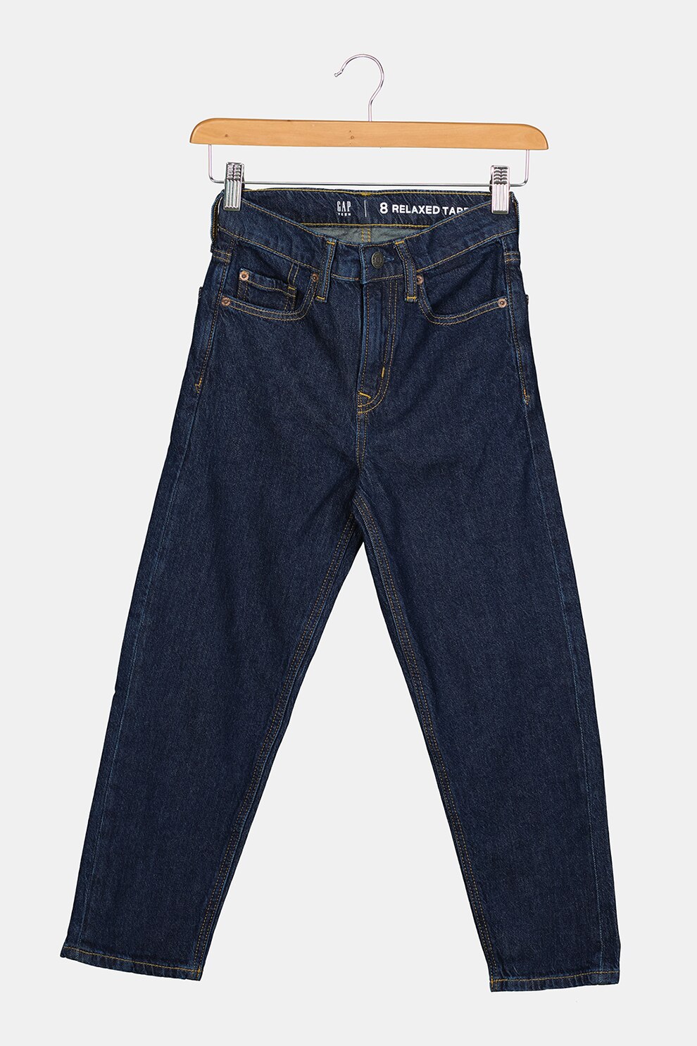 GAP, Blugi relaxed fit cu croiala conica, Albastru inchis