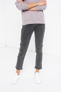 GAP, Blugi crop cu talie inalta, Gri inchis GAP, Blugi crop cu talie inalta, Gri inchis