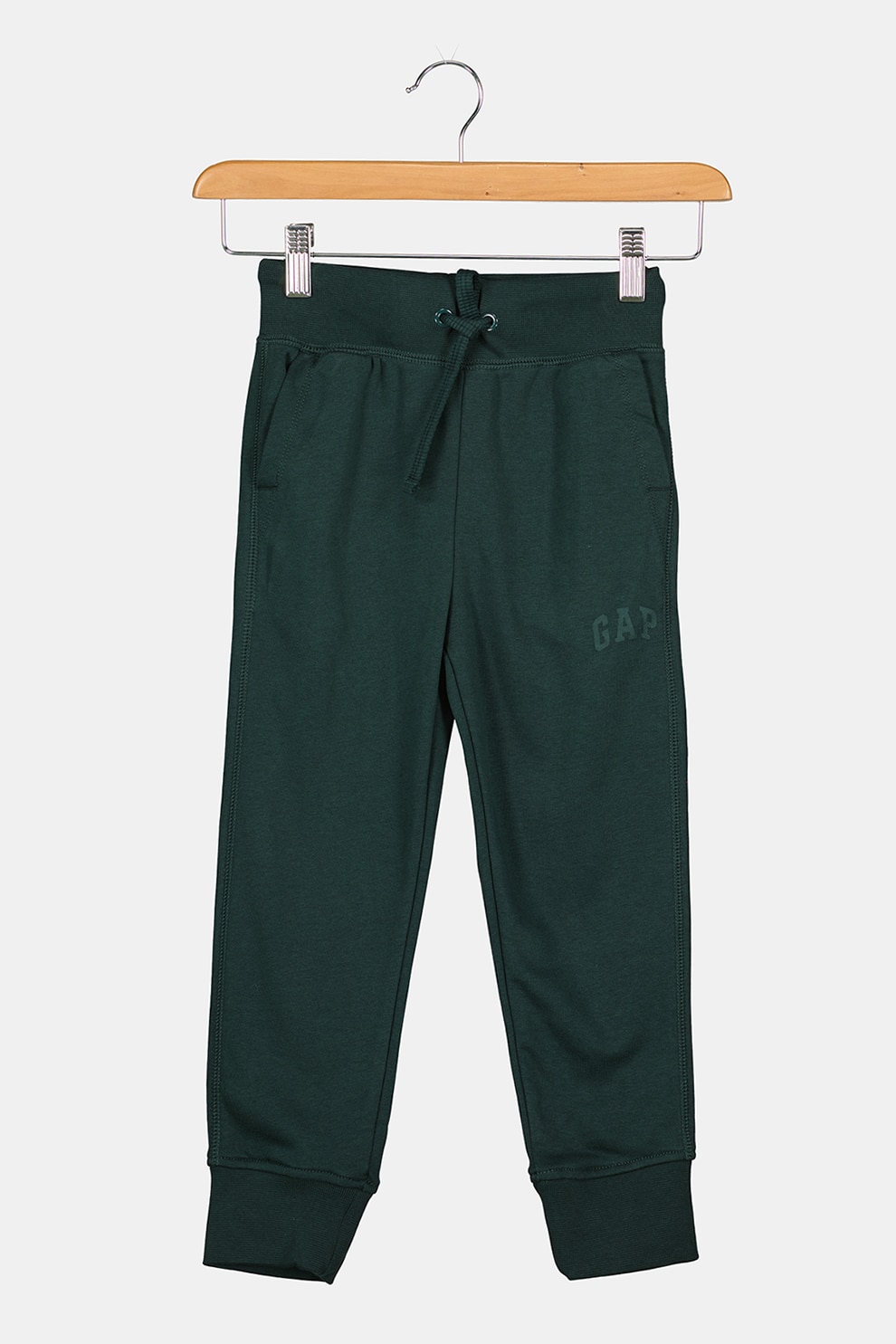 GAP, Pantaloni sport cu snur in talie, Verde inchis