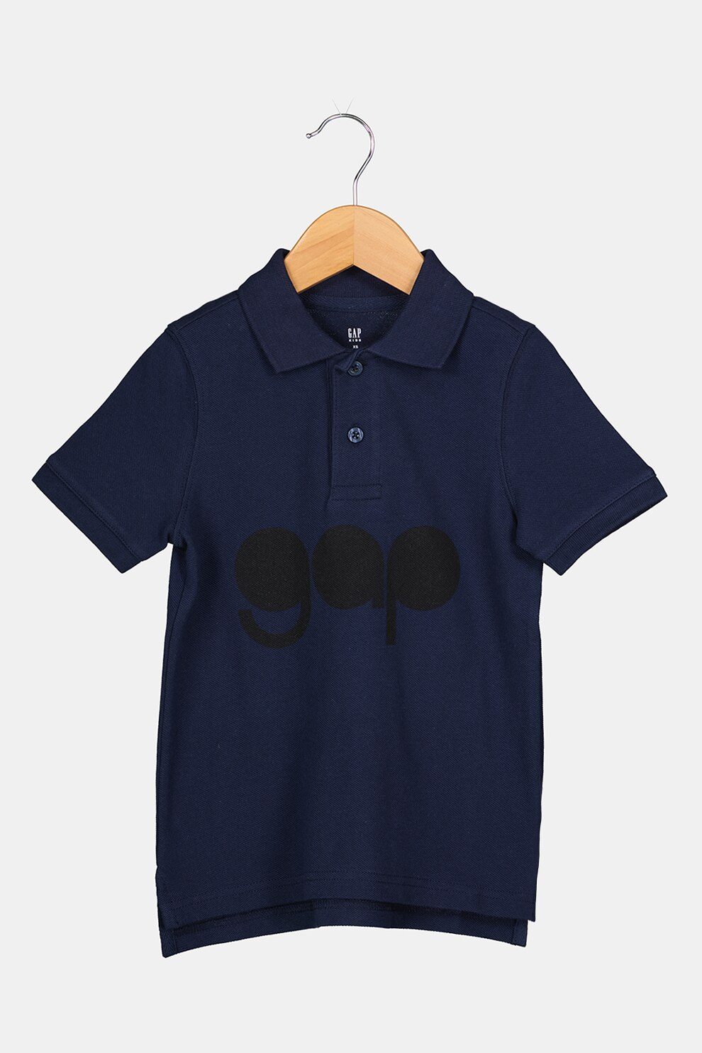 GAP, Tricou polo de bumbac cu logo, Bleumarin/Negru