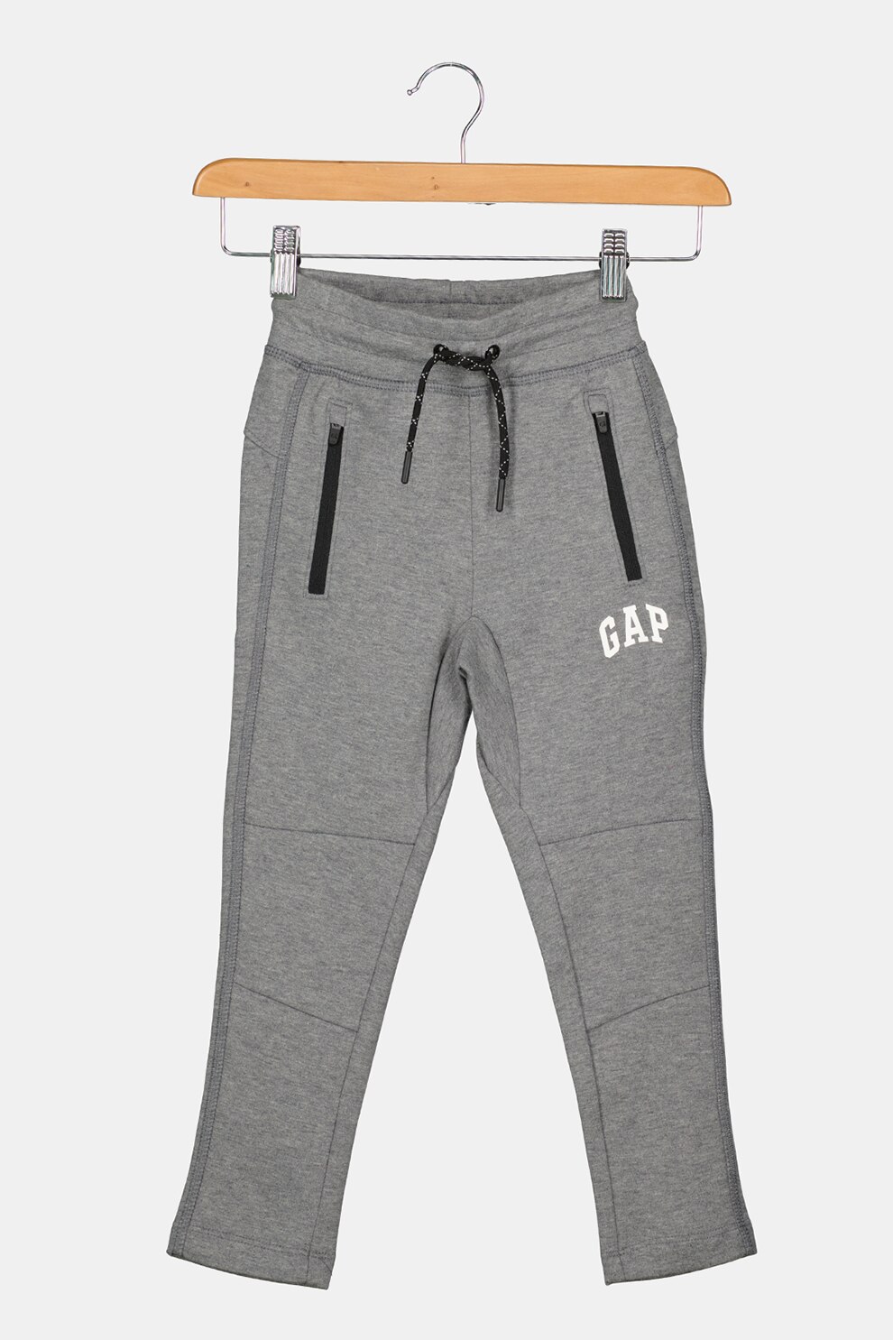 GAP, Pantaloni sport cu imprimeu logo, Gri/Alb