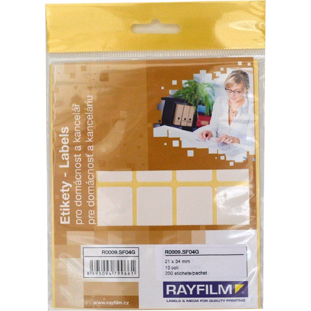 Etichete autoadezive, alb mat, de 21x34mm, 20buc/coala 10coli/set,SOHO, Rayfilm