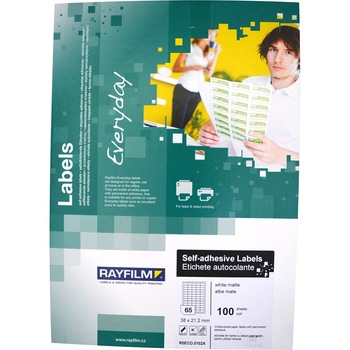 Etichete autoadezive, alb mat, de 38x21.2mm, 65buc/A4 100coli/top, gama ECO, uz univ Rayfilm Etichete autoadezive, alb mat, de 38x21.2mm, 65buc/A4 100coli/top, gama ECO, uz univ Rayfilm