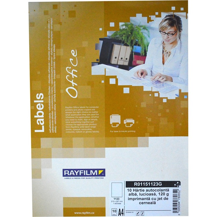 Etichete foto, alb glossy, de 210x297mm, 120g , 1buc/A4 10coli/set inkjet Rayfilm
