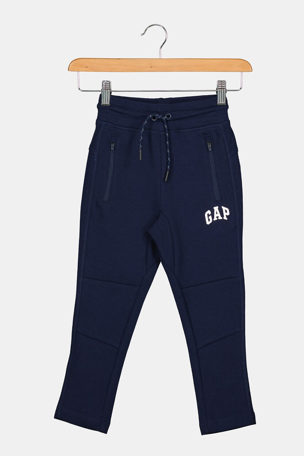 GAP, Pantaloni sport cu imprimeu logo, Bleumarin/Alb