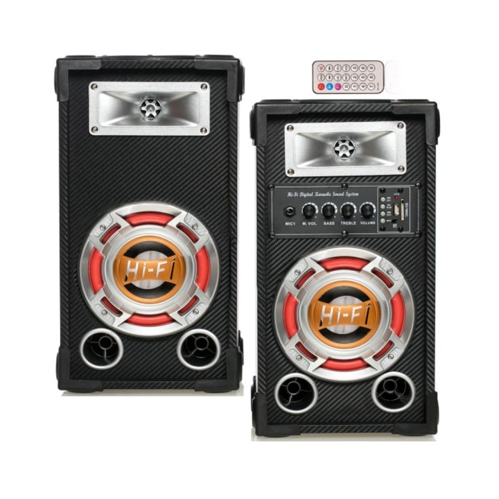 Aktív hangszórók Ailiang 601K-DT, 80W, USB, Bluetooth, SD, FM, AUX, karaoke, távirányító