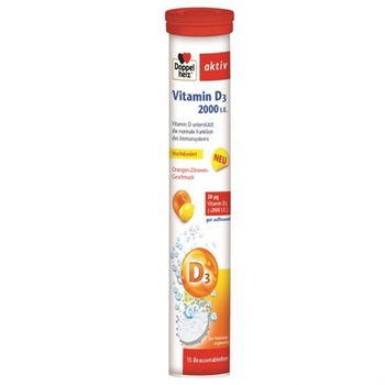 Supliment alimentar Vitamina D 2000 UI Doppelherz, 15 comprimate efervescente Supliment alimentar Vitamina D 2000 UI Doppelherz, 15 comprimate efervescente