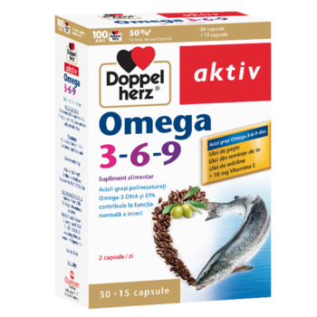Supliment alimentar Omega 3-6-9 Doppelherz, 30 + 15 capsule Supliment alimentar Omega 3-6-9 Doppelherz, 30 + 15 capsule