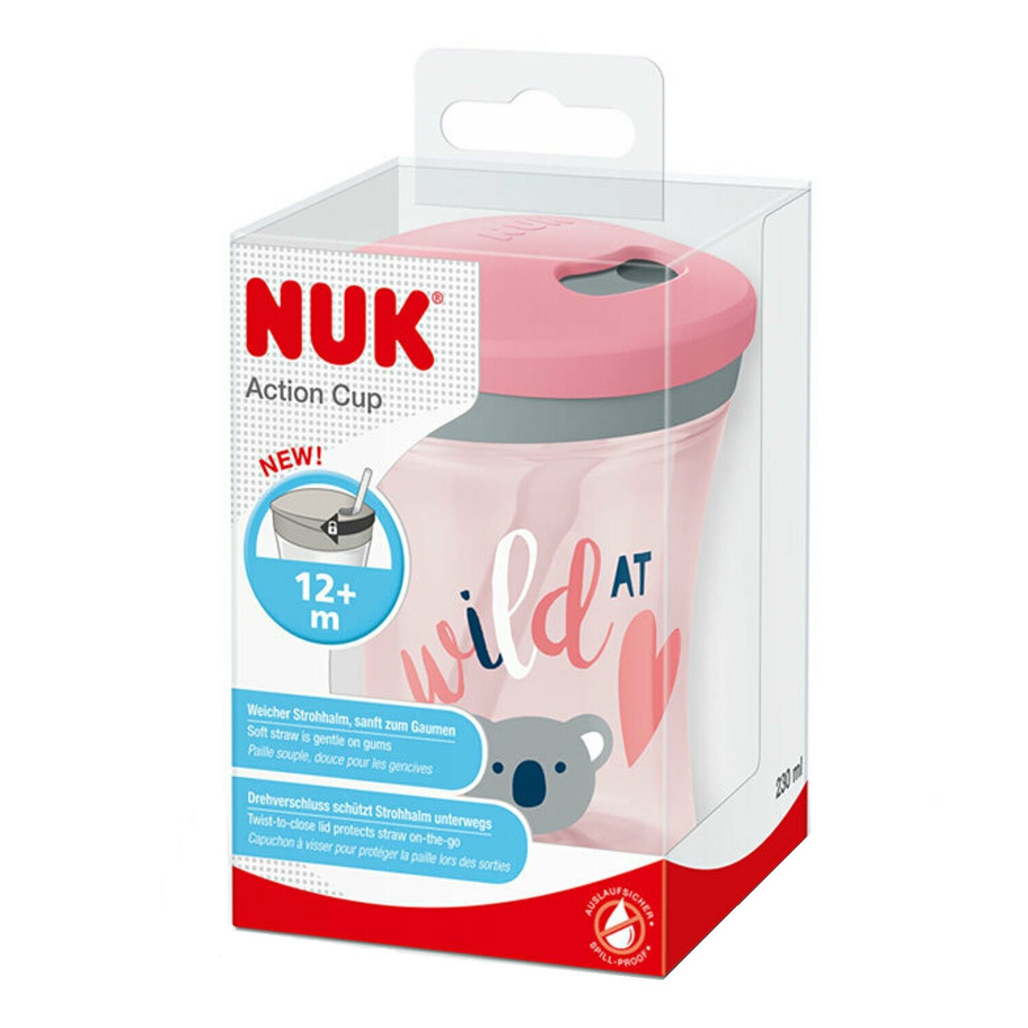 Cana NUK Magic 230 ml, 12 luni, Roz