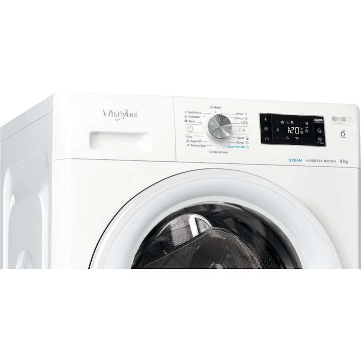 Пералня Whirlpool FreshCare+ FFB9458WVEE, 9 кг, 1400 об/мин, Инверторен мотор, Бял