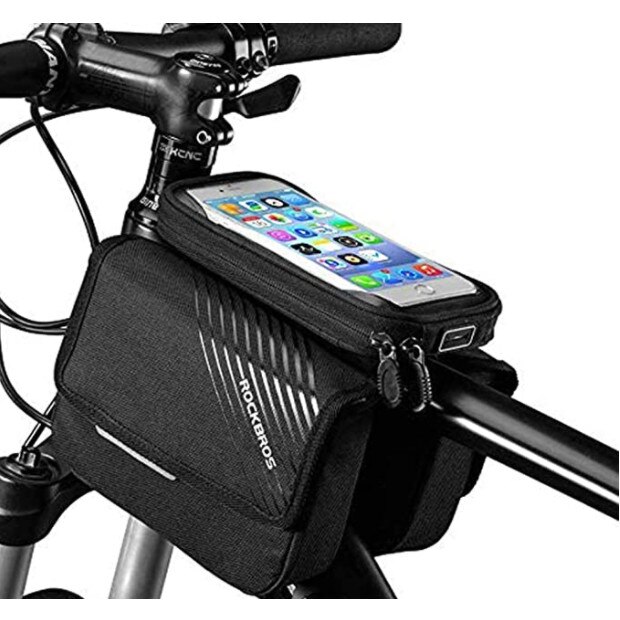 Geanta cu Suport pentru Telefon Mobil de pana la 6.0 inch Rockbros, Nylon, Negru