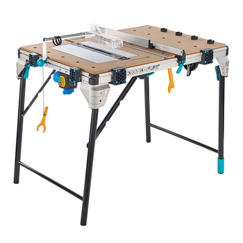 Banc de lucru multifucntional pentru unelte electrice Wolfcraft Mastercut 2600, functie compatibil cu fierastrau circular, fierastrau pendular, statie lucru, masina de frezat Banc de lucru multifucntional pentru unelte electrice Wolfcraft Mastercut 2600, functie compatibil cu fierastrau circular, fierastrau pendular, statie lucru, masina de frezat
