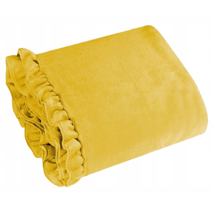 Cuvertura de Pat, Patura pled, Eurofirany, 170x210, DOLLY, Mustar