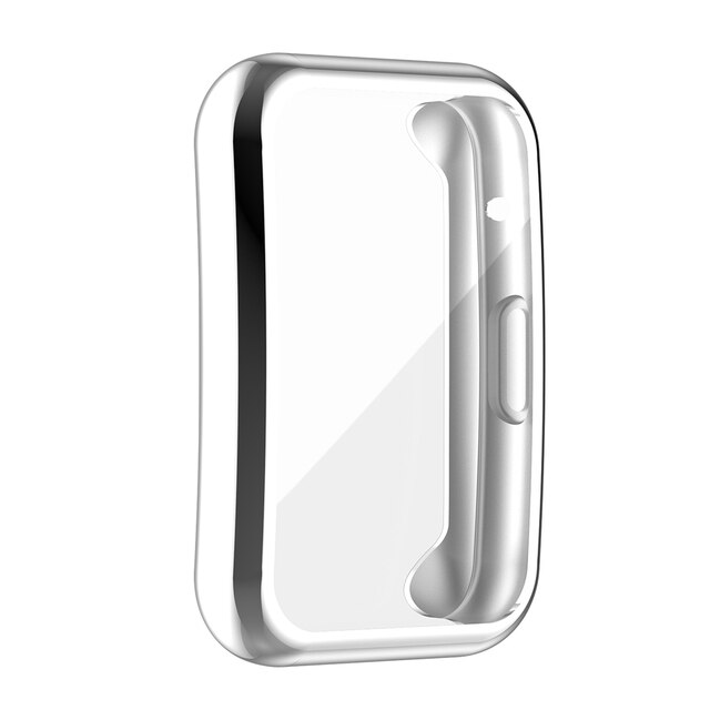 Husa sticla pentru Huawei Watch Fit, OLOEY, Ecran complet, Argintiu