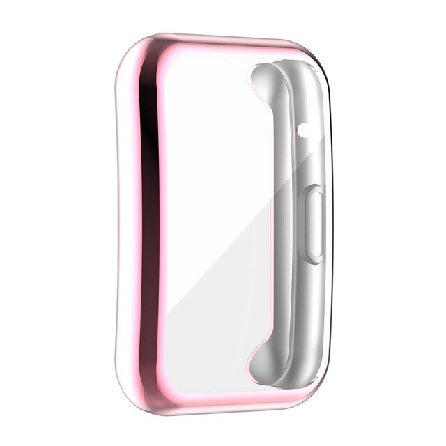 Husa sticla pentru Huawei Watch Fit, OLOEY, Ecran complet, Rose gold