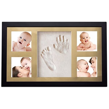 Kit amprenta mulaj manuta sau piciorus bebe si rama foto, 36 X 22 cm, Cadrul negru Kit amprenta mulaj manuta sau piciorus bebe si rama foto, 36 X 22 cm, Cadrul negru
