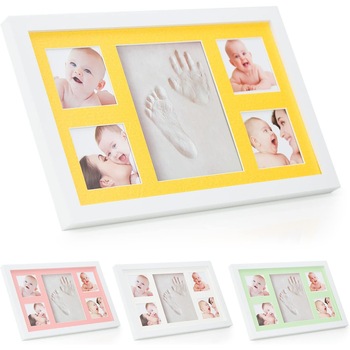 Kit amprenta mulaj manuta sau piciorus bebe si rama foto, 36 X 22 cm, Cadrul alb Kit amprenta mulaj manuta sau piciorus bebe si rama foto, 36 X 22 cm, Cadrul alb