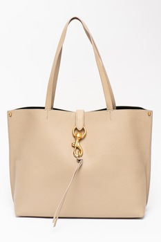 Rebecca Minkoff, Geanta shopper de piele cu aspect texturat Megan, Maro camel Rebecca Minkoff, Geanta shopper de piele cu aspect texturat Megan, Maro camel