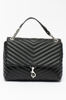 Rebecca Minkoff, Geanta crossbody de piele ecologica cu aspect matlasat Edie, Negru Rebecca Minkoff, Geanta crossbody de piele ecologica cu aspect matlasat Edie, Negru