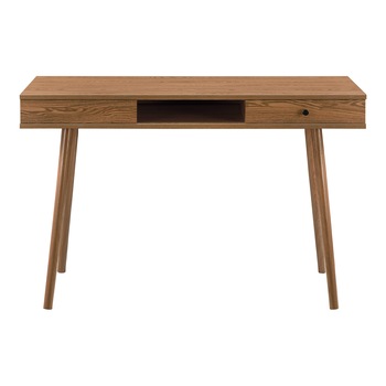 Birou, en.casa, Habo, 74 x 115 x 48 cm, PAL/metal, efect lemn nuanta inchisa, cu 1 raft si 1 sertar Birou, en.casa, Habo, 74 x 115 x 48 cm, PAL/metal, efect lemn nuanta inchisa, cu 1 raft si 1 sertar