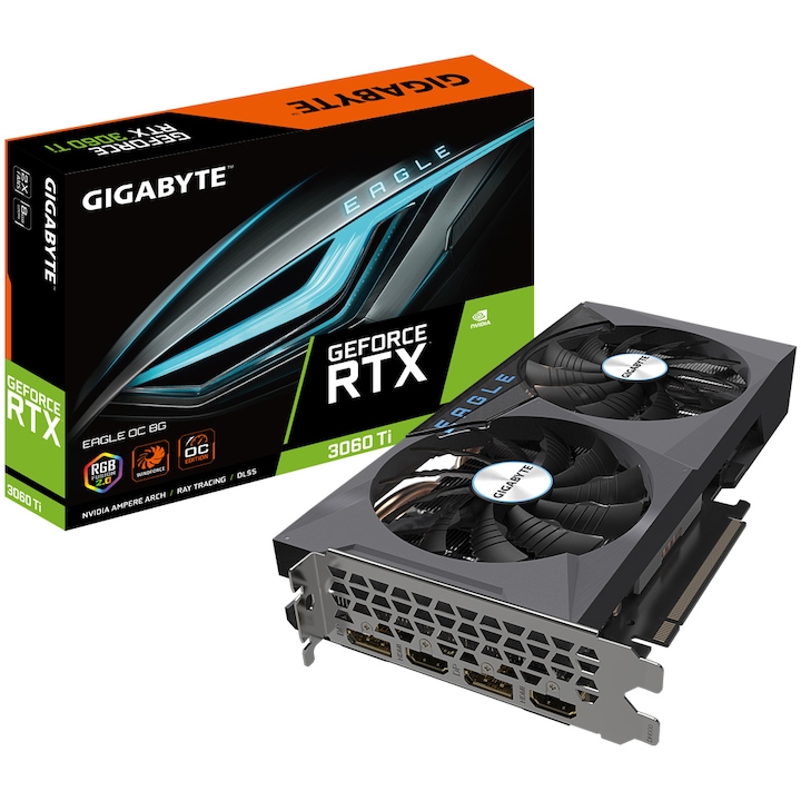Gigabyte GeForce RTX 3060 Ti EAGLE OC 2.0 LHR videokártya, 8 GB, GDDR6, 256 bit