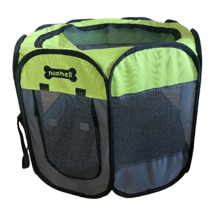 Szobakennel, Hordozható Kutya Kennel, Mobil Kennel "S" méret 65 x 65 x 45 cm - almazöld-fekete