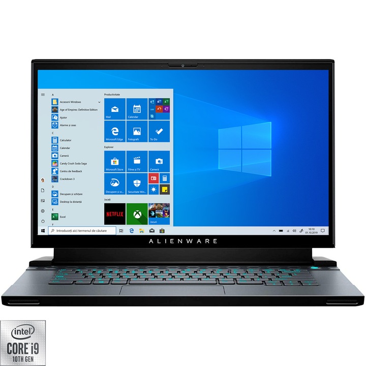 Laptop Gaming Alienware M15 R3 cu procesor Intel® Core™ i9-10980HK pana la 5.30 GHz, 15.6", Full Hd, 144Hz, 32GB, 4TB SSD (2x 2TB PCIe M.2 SSD) RAID0 [Boot] + 512GB PCIe M.2 SSD [Storage], GeForce RTX 2080 SUPER 8GB GDDR6 | Windows 10 Pro